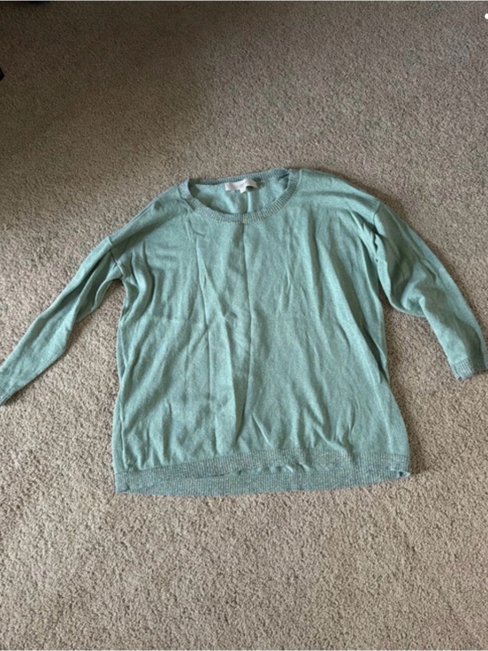 Loft Light Teal Women's Lightweight Crewneck Sweater